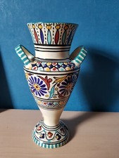 VASE CÉRAMIQUE FAÏENCE DÉCOR PEINT MAIN POTERIE