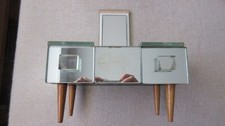 boîte à bijoux ancienne vintage en verre miroir coiffeuse pour poupée