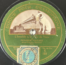 Mr Foucard : L'invalide a la tête de veau DISQUE 78 tours rpm GRAMOPHONE K-188