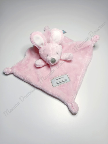 Doudou plat carré lapin - carré,