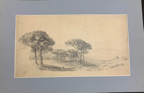 Dessin ancien fusain lavis - ancien,