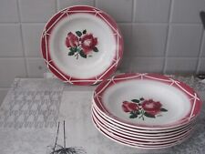   Lot de 9 Assiettes creuses Digoin Sarreguemines modèle CIBON