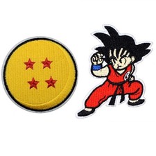 Lot 2 Patchs Écussons Manga Dragon Ball Son Goku Anime (Réf 1) - Thermocollants
