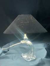 Pied de lampe en cristal Saint-Louis, signé.