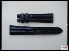 Bracelet de Montre 20/16 Requin Noir Double Doublure Tubulaire Fabriqué En