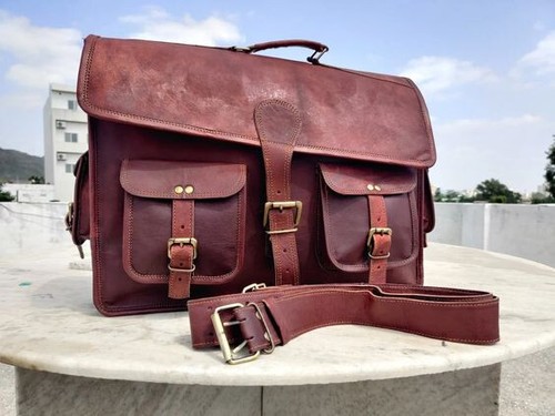 Marron cuir vintage - marron,