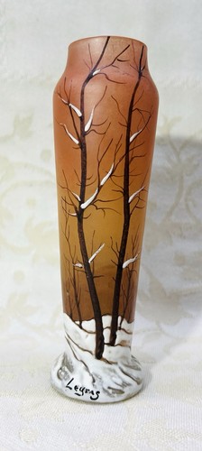 Legras enamelled glass vase - enamelled,
