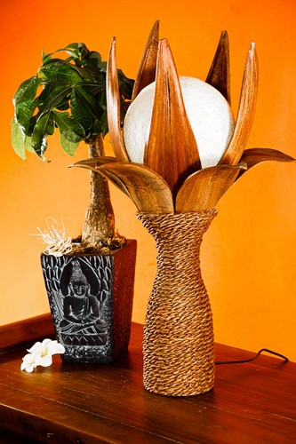 Bois lampe lampadaire noix - lampe,