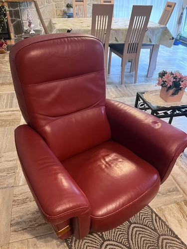 Salon cuir bordeaux - , ,un