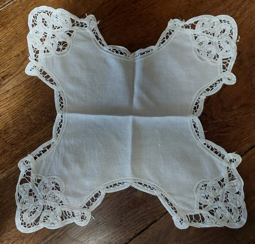 Napperon ancien lin blanc - , et