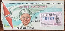 Billet de loterie nationale 1965 13e tranche Groupe 2 - POUR NOS VIEUX - 1/10 