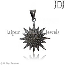 Naturel Diamant Pavé 925 Argent Sterling Religieux Bijou Cadeau Charme Pendentif