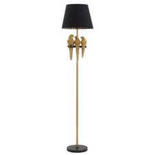 Lampadaire Design "Perroquets" 164cm Or & Noir