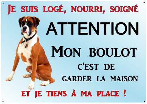 Plaque chien boxer métal x - plaque,