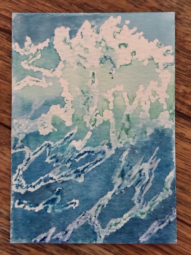 Aceo original painting ocean - aceo,
