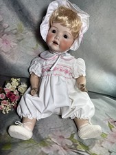 BARBOTEUSE A SMOCKS POUR POUPEE BAIGNEUR ANCIEN  CELLULOÏD SNF RAYNAL  48/50 CM