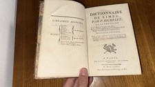 Ancien Livre 18e Dictionnaire de rimes (Richelet) 1781