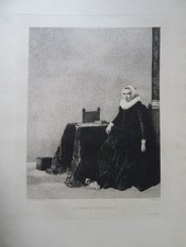 Thomas DE KEYSER (1596-1667) GRAVURE XIX° PORTRAIT FEMME BOURMESTRE COURTRY