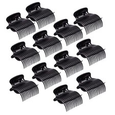 Hot Roller Lot de 12 pinces à bigoudis en plastique pour femmes et filles Noir