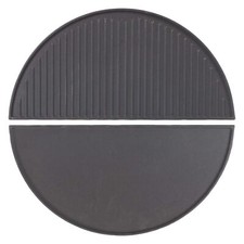 Wiltec 2x Grille BBQ Semi-circulaire 55x27x2cm Fonte Barbecue Grillade Cuisson