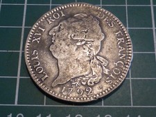 LOUIS XVI - ECU de 6 LIVRES (ARGENT) - 1792 A (PARIS) - TRES RARE & QUALITE TB++