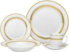 Royalty Porcelain 20-Pc 'Gold Rope' Dinner Set, Porcelain