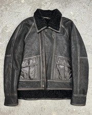 AW2008 Balenciaga Lambskin Black Asymmetrical Shearling Leather Jacket (L)