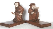 Rare paire de serre livres couple de breton ivrogne Old bookends 1900