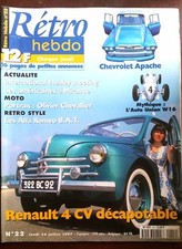 RETRO Hebdo n°22; Renault 4 CV Décapotable/ Chevrolet Apache/ Auto Union W 16
