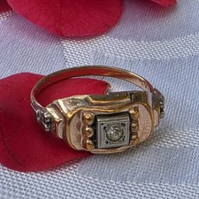 Bague Art Déco bicolore