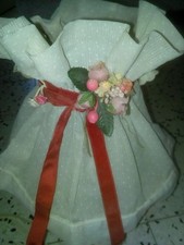 Lampe de chevet ancienne - Pied cristal taillé main - Abat jour blanc décoré