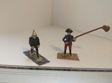 PMPB3-0133 2 figurines sapeurs pompiers plomb 4cm