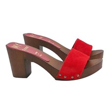 Mules Avec Bande En Cuir Suédé Rouge Talon 7,5 Cm - MY49 CAM ROSSO