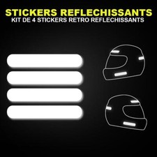 Kit de 4 Stickers rétro réfléchissants pour casque moto, visible la nuit pour vo