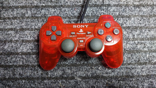 Manette ps2 crimson red clear - ps2,