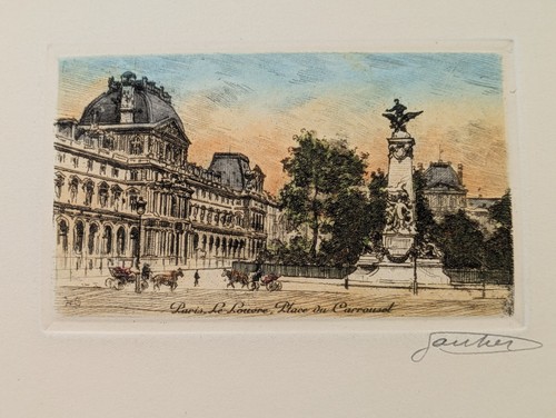 Gravure paris louvre - gravure,