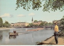 OLD POST CARD SUEDE SWEDEN SVERIGE KARLSTAD Timmersläp pa Klarälven