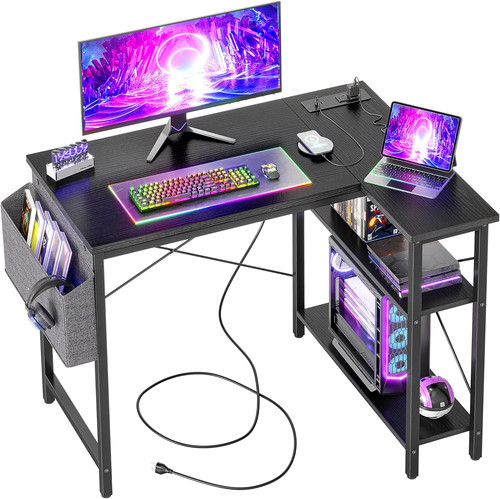 Bureau angle avec multiprise - bureau,