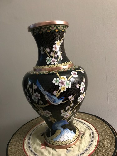 Cloisonne vase bronze emaux - cloisonne,