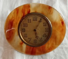 Ancien Réveil Pendule Horloge Art Déco Résine  Écaille Tortue Old Clock Pendulum