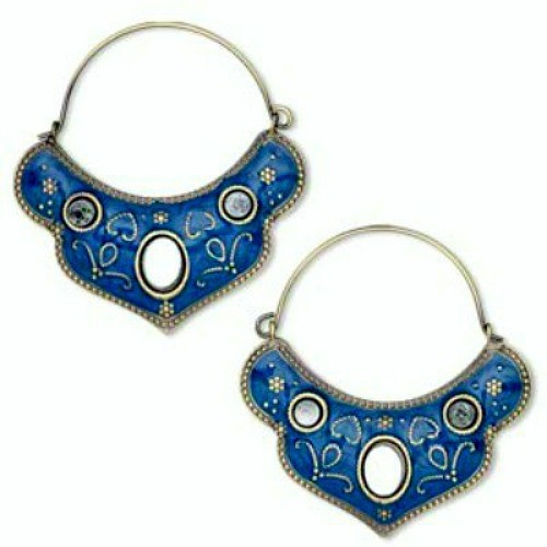 Antiqued gold plated blue - gold,