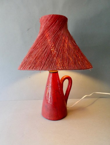 Lampe céramique rouge - en,