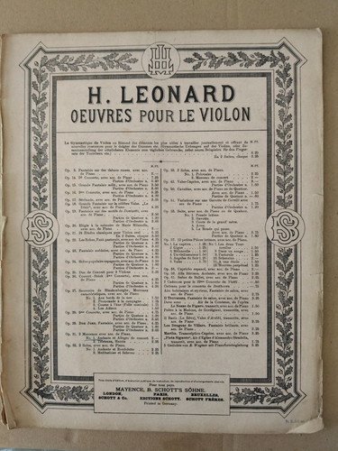 Partition ancienne violon - ancienne,