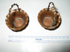 lot de 2 petits paniers de dinette  ancienne de poupée  en cuivre GAOR Villedieu
