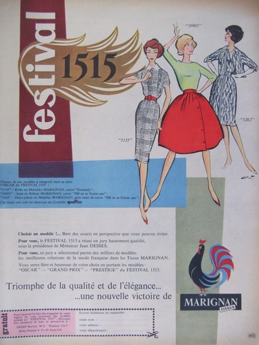 Publicité 1959 tissus - publicitÉ,