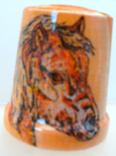 Dé à coudre Thimble en bois - CHEVAL TETE DE PONEY