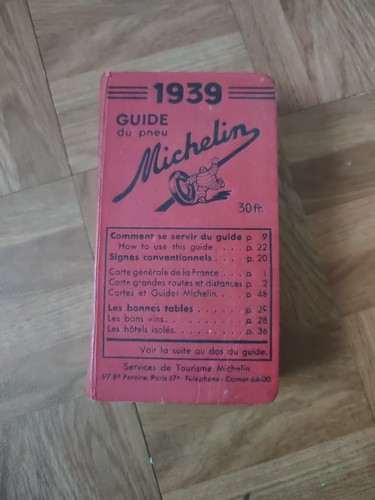 Guide pneu michelin 1939 - du,