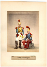 Louise Laffon, Régiments de Carabiniers, 1866 Vintage salt print, with handcolou