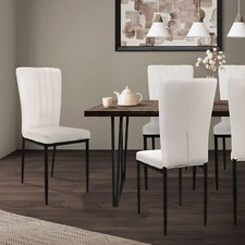 4x Chaises de salon blanc en