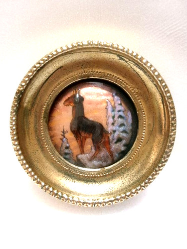 Petit tableau rond - , émail